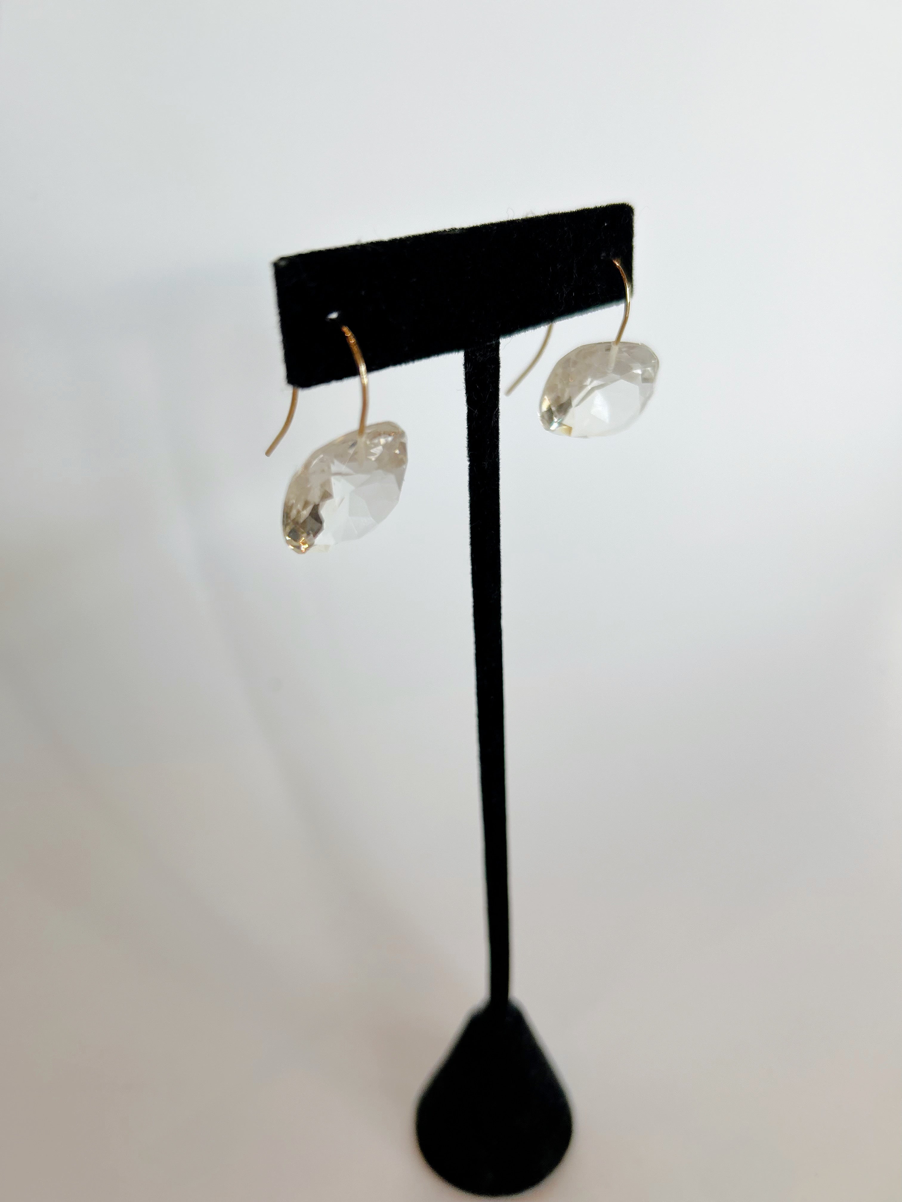 Glass Dangle Earrings - Clear