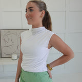 Double Down Knit Top - White