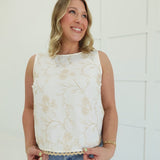 Alexa Embroidered Top - Cream