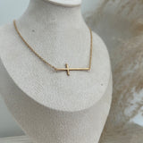 Sideways Cross Necklace