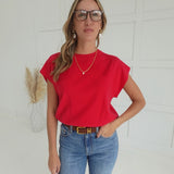 Mabry Sweater Top - Ruby