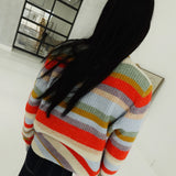 Frenzy Striped Cardigan - Orange Multi