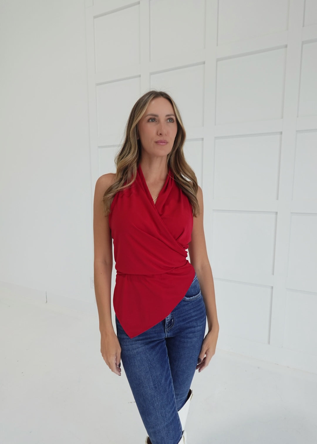 Phoebe Halter Top - Red