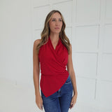 Phoebe Halter Top - Red