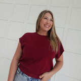 Mabry Sweater Top - Cabernet