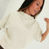 Mockery Suede Top - Cream