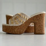 Marina Crochet Platform Heel - Ivory