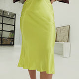 WOW Factor Midi Skirt - Lime