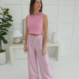 Selma Crop Top - Lt Pink