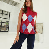 Dane Argyle Top - Burgundy