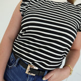 Julie Ruffled Top - Black
