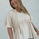 Peppa Rosette Blouse - Stone
