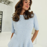 Janie Peplum Sweater - Lt Blue