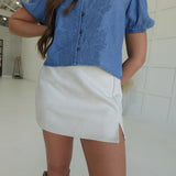 Suede Ways Skort - Ivory