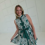 Mia Embroidered Mini Dress - Green