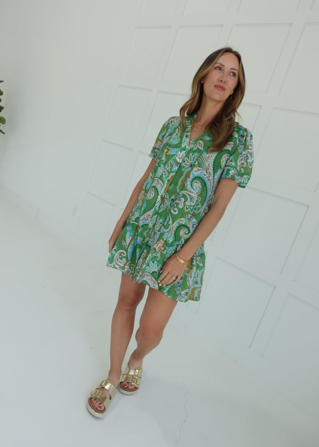 Tellie Mini Dress - Matcha