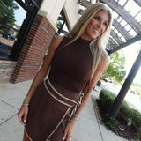 Give It Meaning Mini Skirt - Espresso