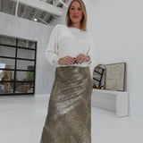 Pyro Midi Skirt - Taupe