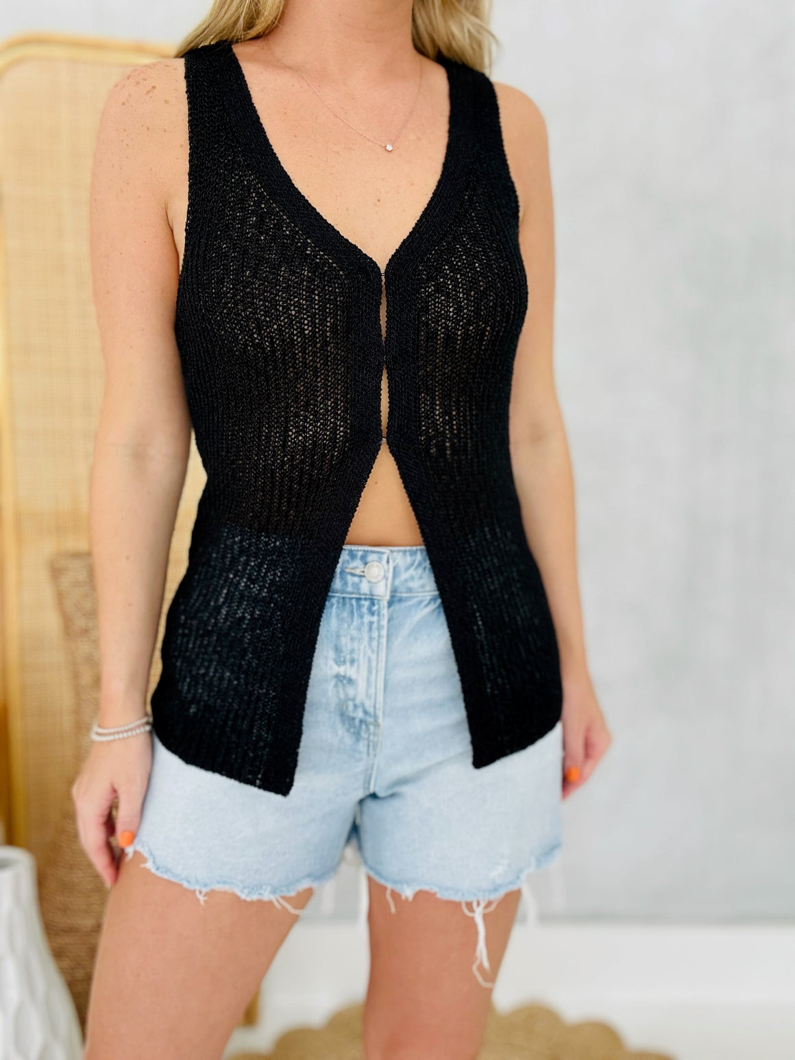 Lana Crochet Sweater Vest
