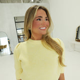 Brynn Cropped Sweater - Yellow