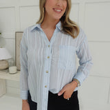 Classical Button Down Top - Blue