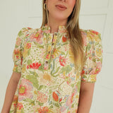 Seasonal Bloom Mini Dress - Sage