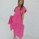 Justine Midi Dress - Pink
