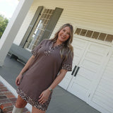Cooper Leopard Trim Dress