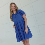 Ada Textured Dress - Blue