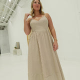 Beatrice Midi Dress - Brown