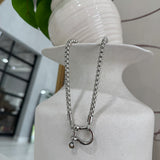 Horseshoe Shackle Necklace - Silver