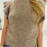 Ramsey Ruffled Sweater - Taupe