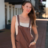 Seasons Tied Romper - Mahogany