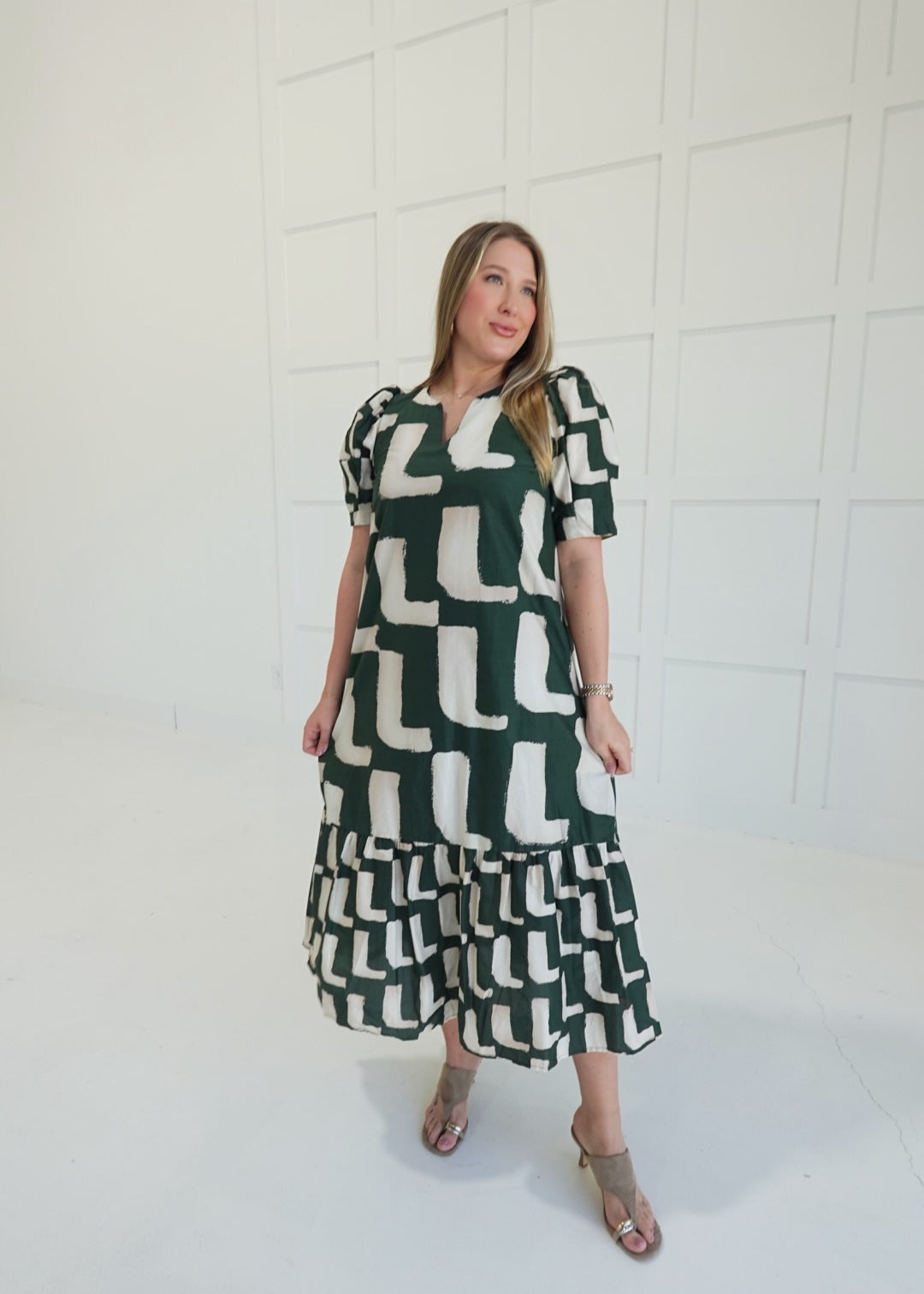Tremor Midi Dress - H Green