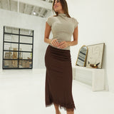 Sonja Slip Skirt - Brown