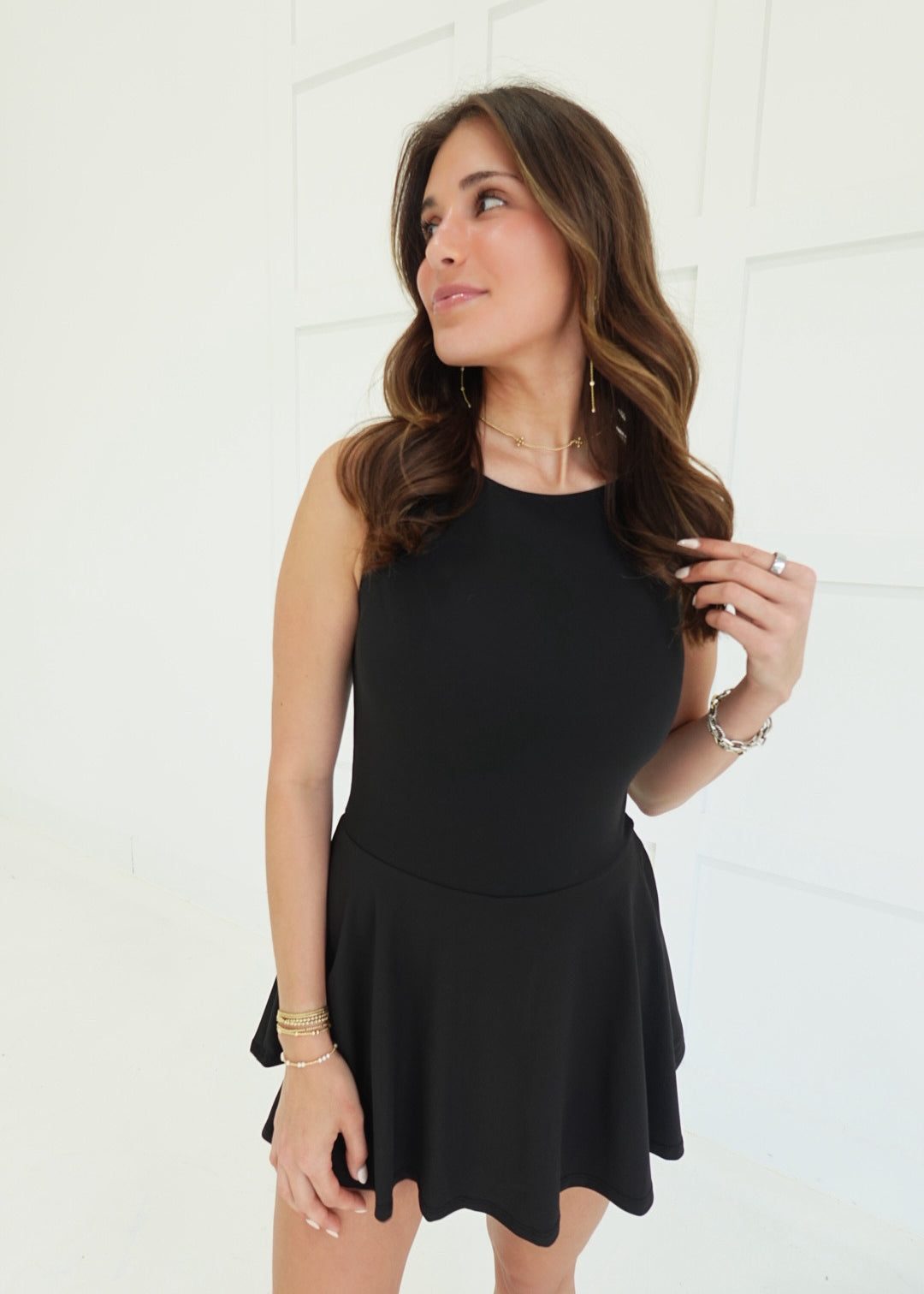 Go With It Athletic Dress - Black