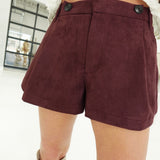 Jess Suede Shorts - Maroon