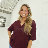 Crowley Knit Top - Maroon