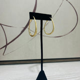 Brushed Teardrop Hoops - Gold