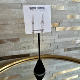 Threader Drop Earrings - White Gold