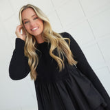 Kitt Poplin Top - Black