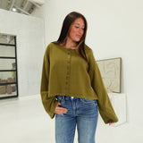 Babes Boxy Cardi Top - Moss