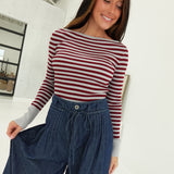 Verna Striped Sweater - Burgundy