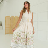 Palm Tree Breeze Dress - Tan