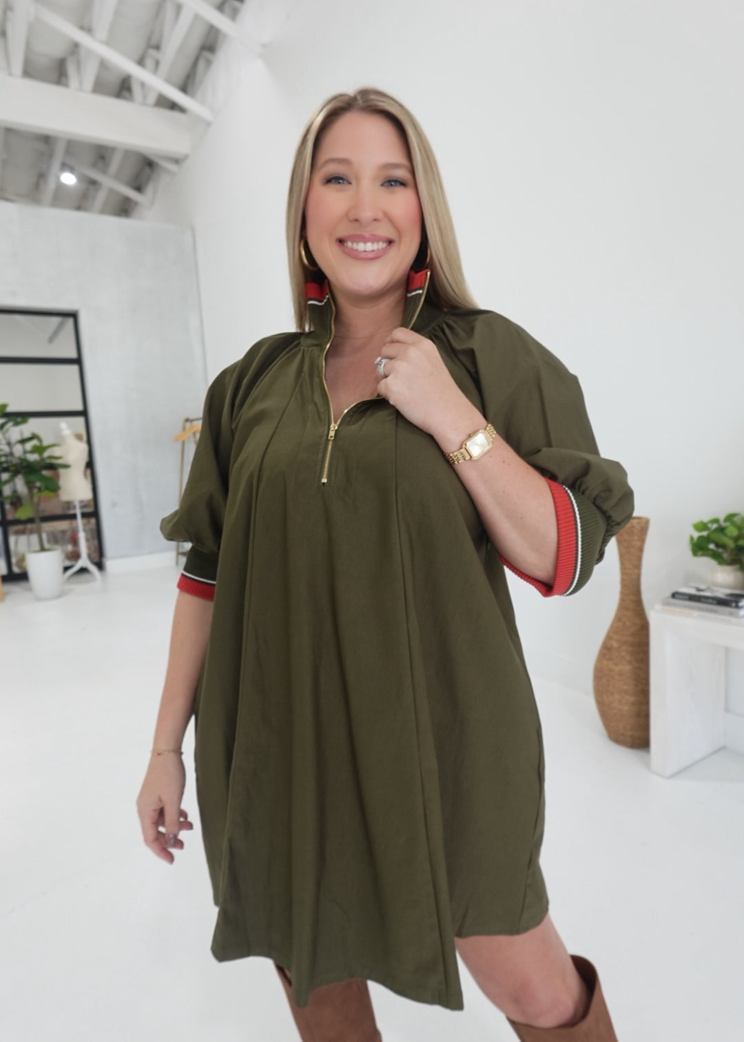 Sibly Mini Dress - Olive