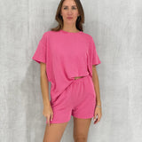 Waverly Ribbed Set - Fuchsia