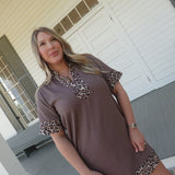 Cooper Leopard Trim Dress
