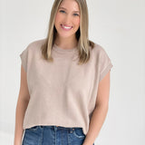 Quincy Sweater Top - Lt Mocha