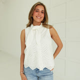 Alba Eyelet Top - Off White