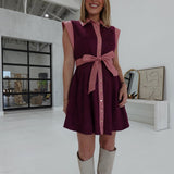 Marlowe Multimedia Dress - Wine